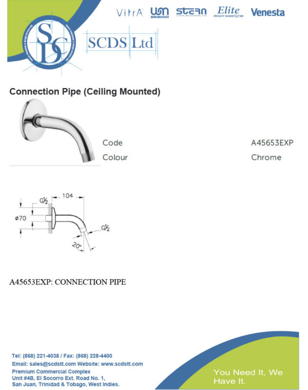 VitrA Connection Pipe A45653Exp Source, Consultant & Design Services Ltd.